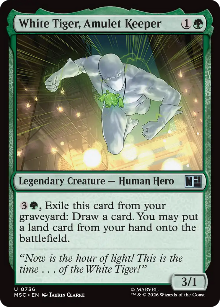White Tiger, Amulet Keeper [Marvel Super Heroes Commander] MTG Single Magic: The Gathering | Red Claw Gaming