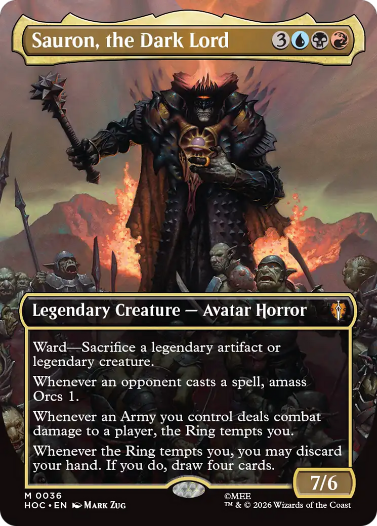 Sauron, the Dark Lord (Borderless) [The Hobbit] MTG Single Magic: The Gathering | Red Claw Gaming