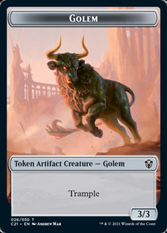 Golem (026) // Thopter Double-Sided Token [Commander 2021 Tokens] MTG Single Magic: The Gathering | Red Claw Gaming