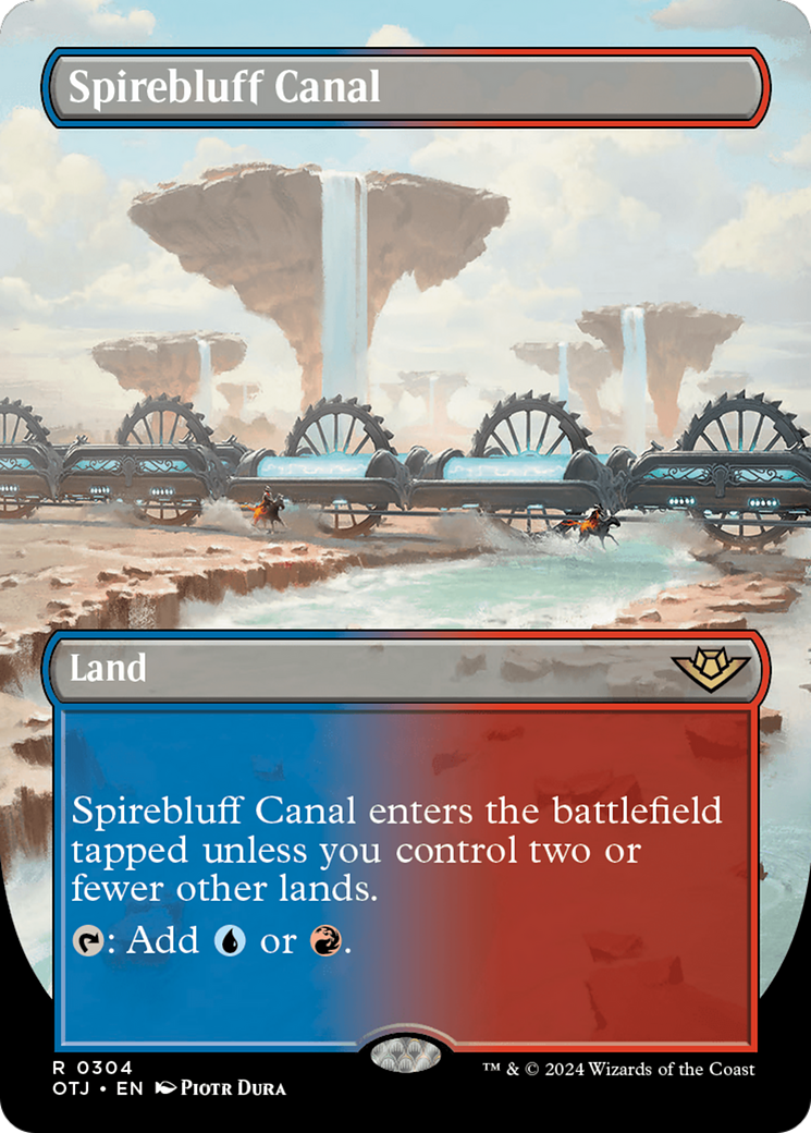 Spirebluff Canal (Borderless) [Outlaws of Thunder Junction] MTG Single Magic: The Gathering    | Red Claw Gaming