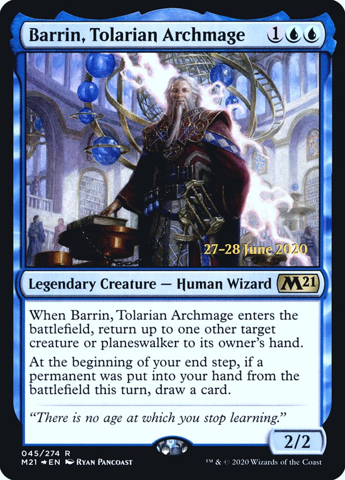 Barrin, Tolarian Archmage [Core Set 2021 Prerelease Promos] MTG Single Magic: The Gathering | Red Claw Gaming