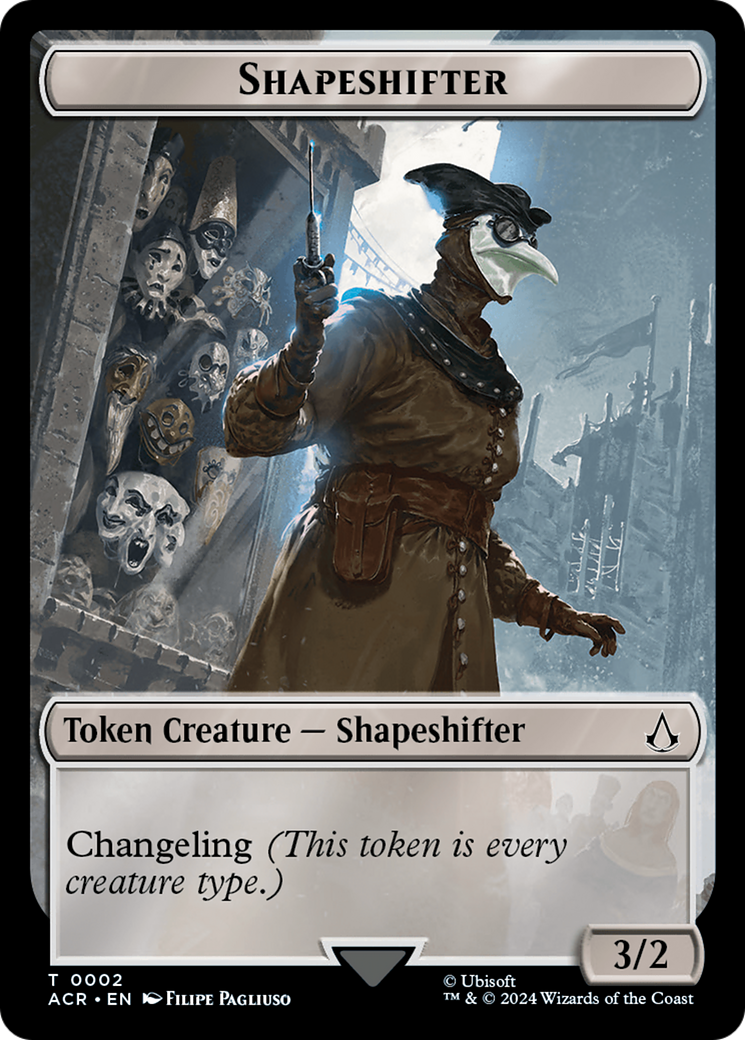 Assassin // Shapeshifter Double-Sided Token [Assassin's Creed Tokens] MTG Single Magic: The Gathering | Red Claw Gaming