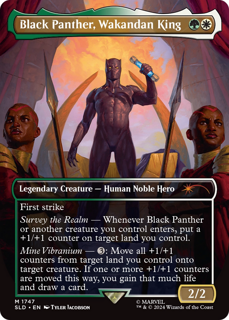 Black Panther, Wakandan King (Rainbow Foil) [Secret Lair Drop Series] MTG Single Magic: The Gathering | Red Claw Gaming