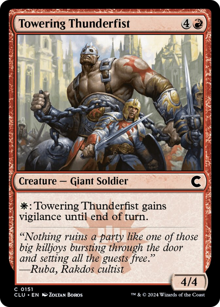 Towering Thunderfist [Ravnica: Clue Edition] MTG Single Magic: The Gathering | Red Claw Gaming