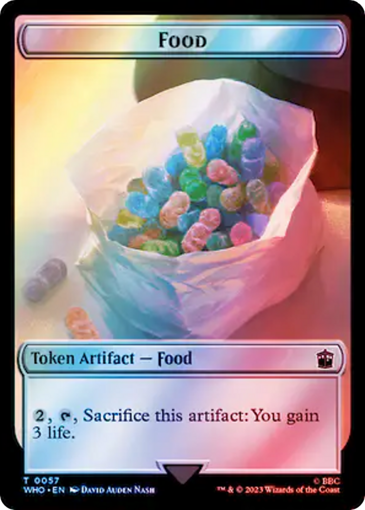 Human (0037) // Food (0057) Double-Sided Token (Surge Foil) [Doctor Who Tokens] MTG Single Magic: The Gathering | Red Claw Gaming