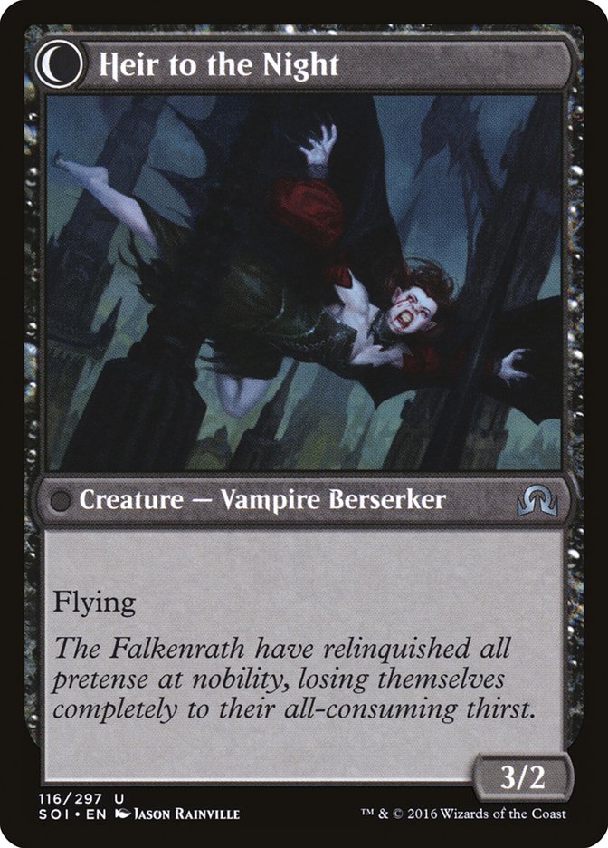 Heir of Falkenrath // Heir to the Night [Shadows over Innistrad] MTG Single Magic: The Gathering | Red Claw Gaming
