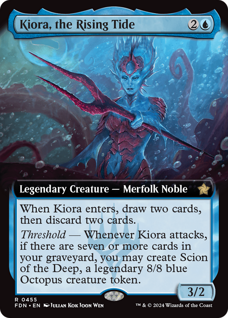 Kiora, the Rising Tide (Extended Art) [Foundations] MTG Single Magic: The Gathering | Red Claw Gaming