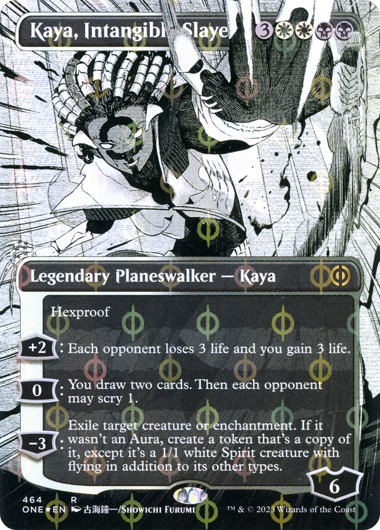 Kaya, Intangible Slayer (Borderless Manga Step-and-Compleat Foil) [Phyrexia: All Will Be One] MTG Single Magic: The Gathering | Red Claw Gaming