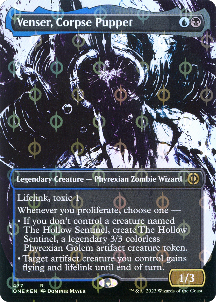 Venser, Corpse Puppet (Borderless Ichor Step-and-Compleat Foil) [Phyrexia: All Will Be One] MTG Single Magic: The Gathering | Red Claw Gaming