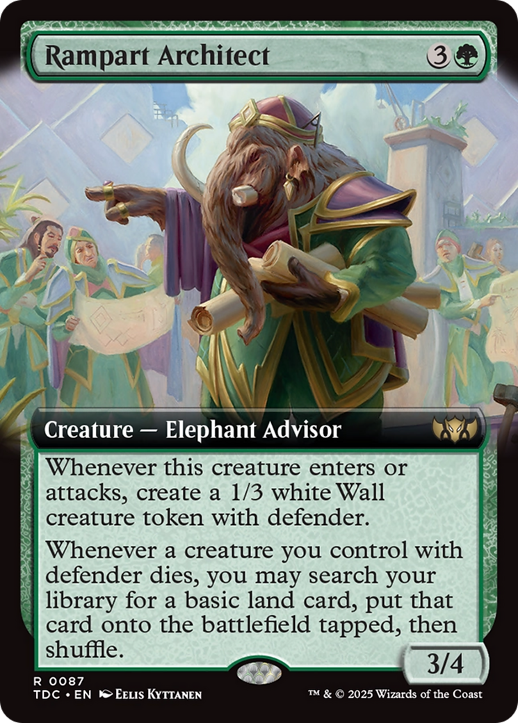 Rampart Architect (Extended Art) [Tarkir: Dragonstorm Commander] MTG Single Magic: The Gathering | Red Claw Gaming