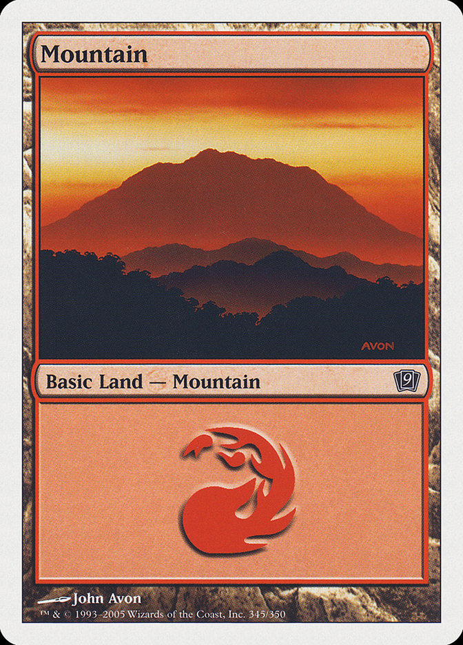 Mountain (345) [Ninth Edition] MTG Single Magic: The Gathering | Red Claw Gaming