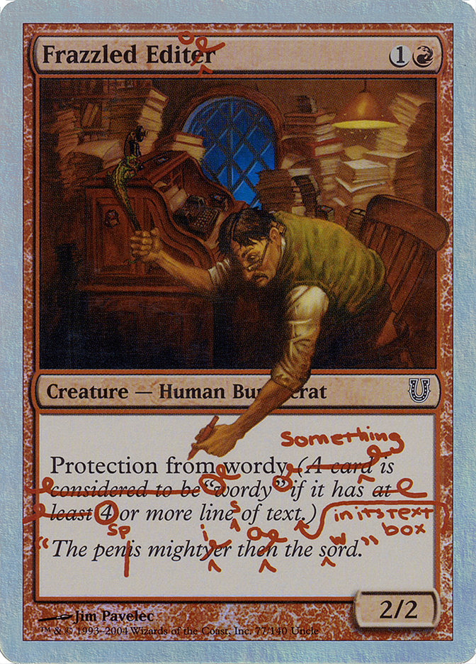 Frazzled Editor (Alternate Foil) [Unhinged] MTG Single Magic: The Gathering | Red Claw Gaming