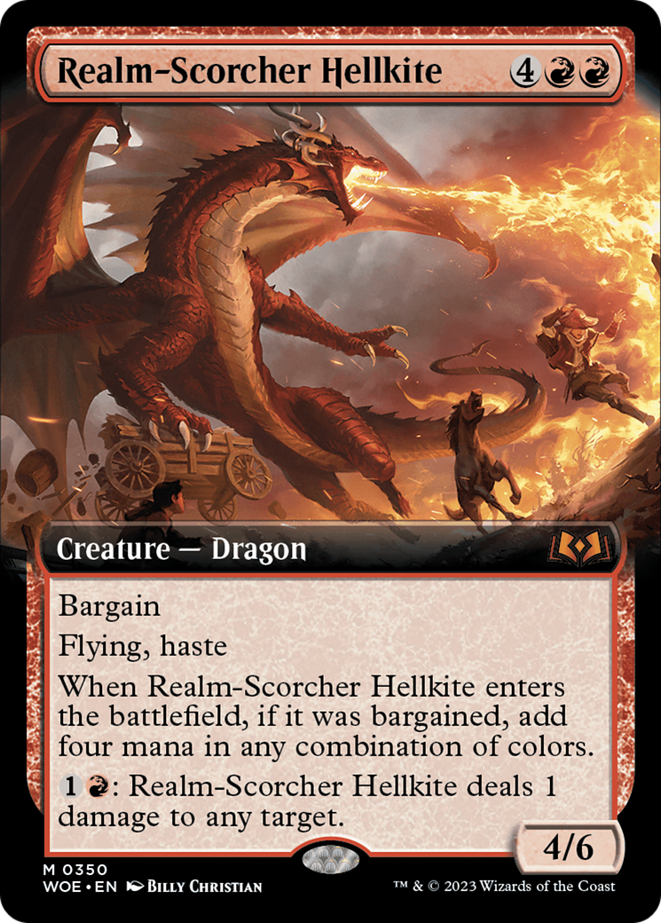 Realm-Scorcher Hellkite (Extended Art) [Wilds of Eldraine] MTG Single Magic: The Gathering    | Red Claw Gaming