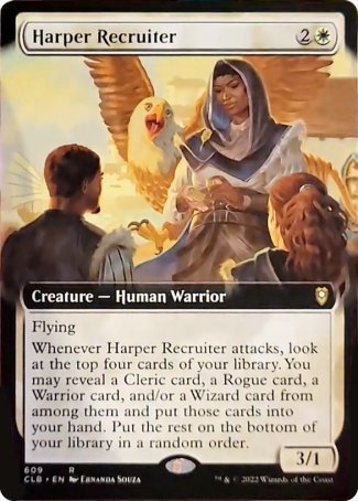 Harper Recruiter (Extended Art) [Commander Legends: Battle for Baldur's Gate] MTG Single Magic: The Gathering | Red Claw Gaming