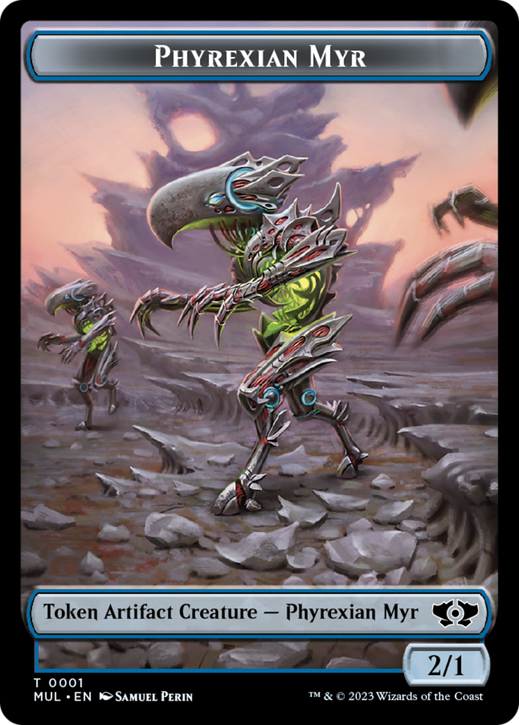 Phyrexian Myr // Wrenn and Realmbreaker Emblem Double-Sided Token [March of the Machine Tokens] MTG Single Magic: The Gathering | Red Claw Gaming