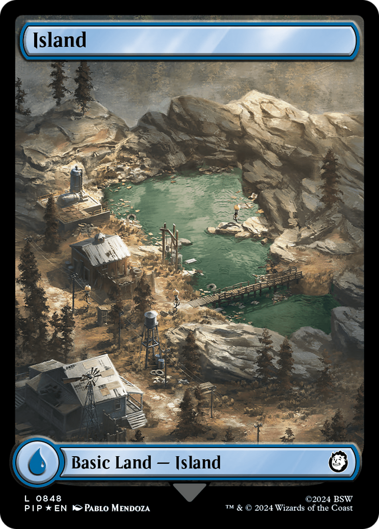 Island (0848) (Surge Foil) [Fallout] MTG Single Magic: The Gathering | Red Claw Gaming
