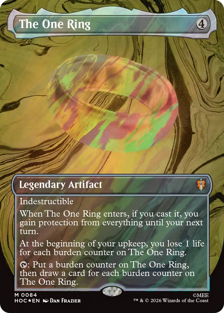 The One Ring (Borderless) (Surge Foil) [The Hobbit] MTG Single Magic: The Gathering | Red Claw Gaming