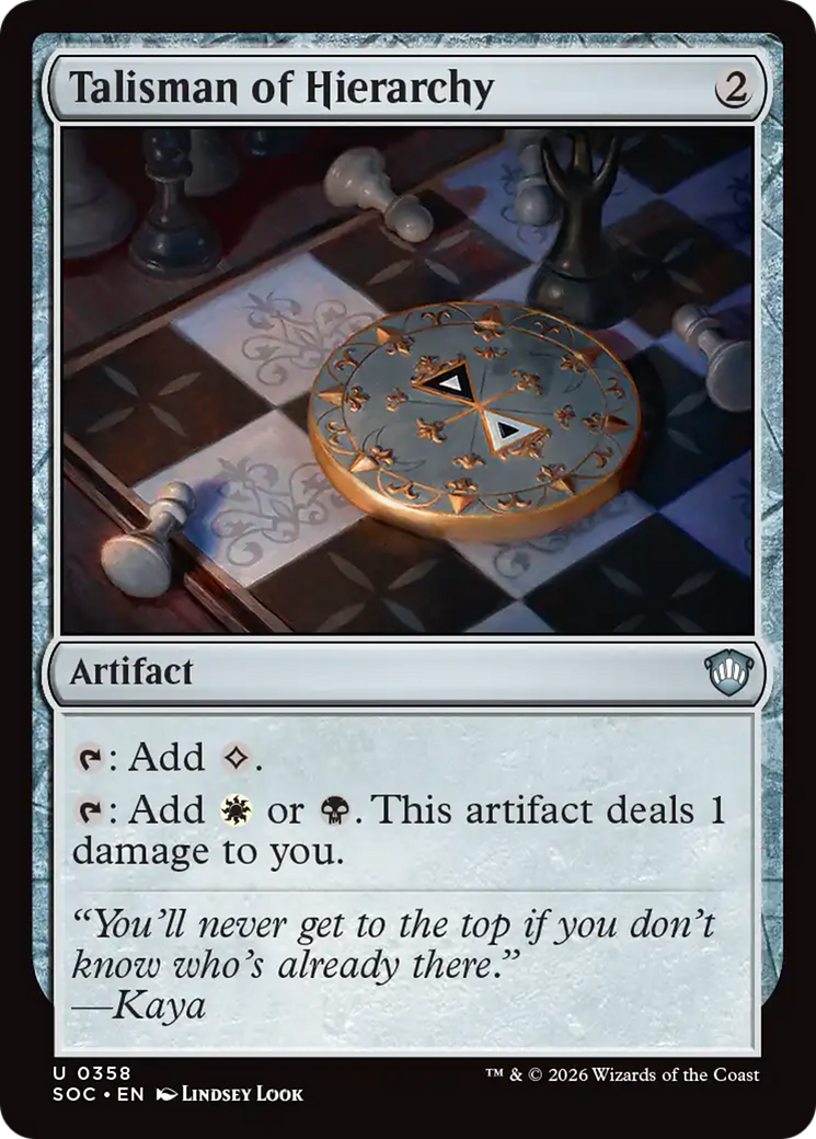 Talisman of Hierarchy [Secrets of Strixhaven Commander] MTG Single Magic: The Gathering | Red Claw Gaming