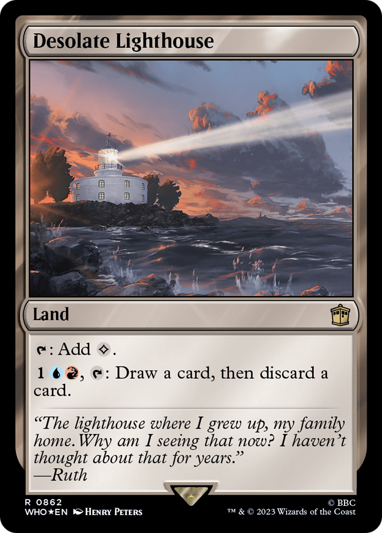 Desolate Lighthouse (Surge Foil) [Doctor Who] MTG Single Magic: The Gathering | Red Claw Gaming