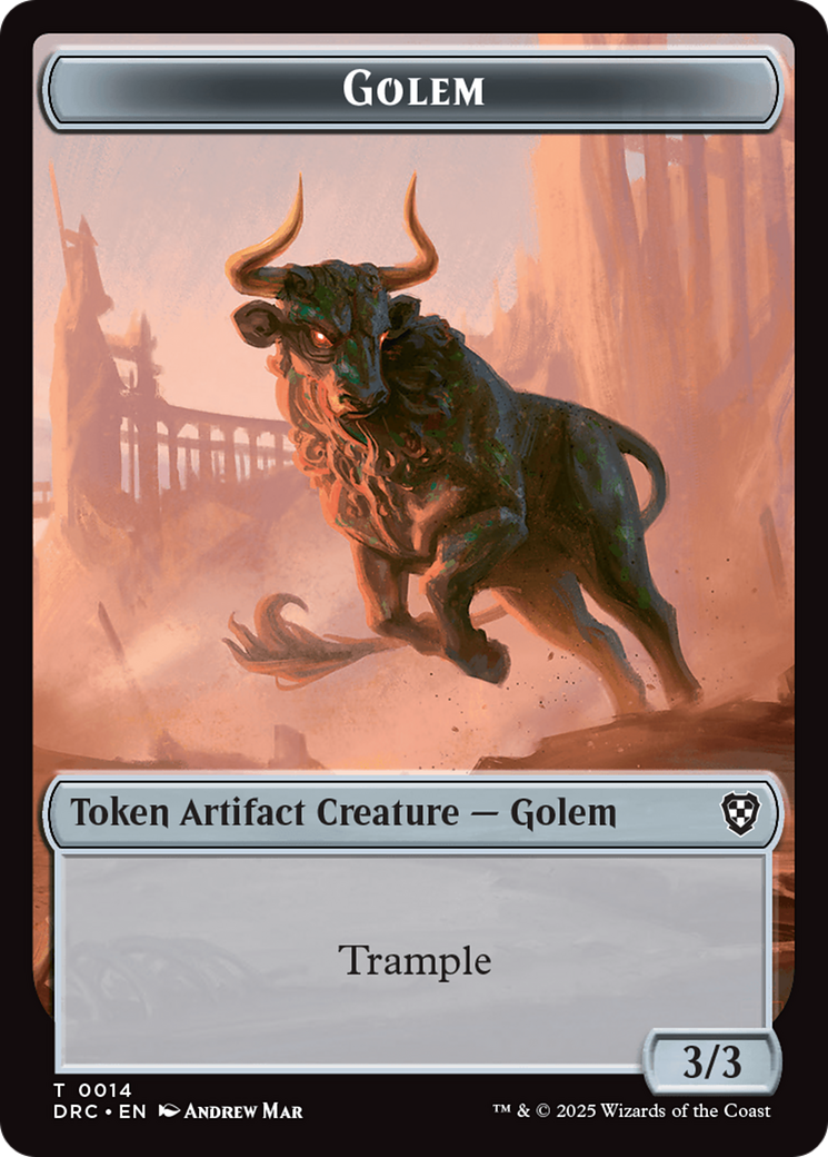 Golem (0014) // Thopter (0010) Double-Sided Token [Aetherdrift Commander Tokens] MTG Single Magic: The Gathering | Red Claw Gaming
