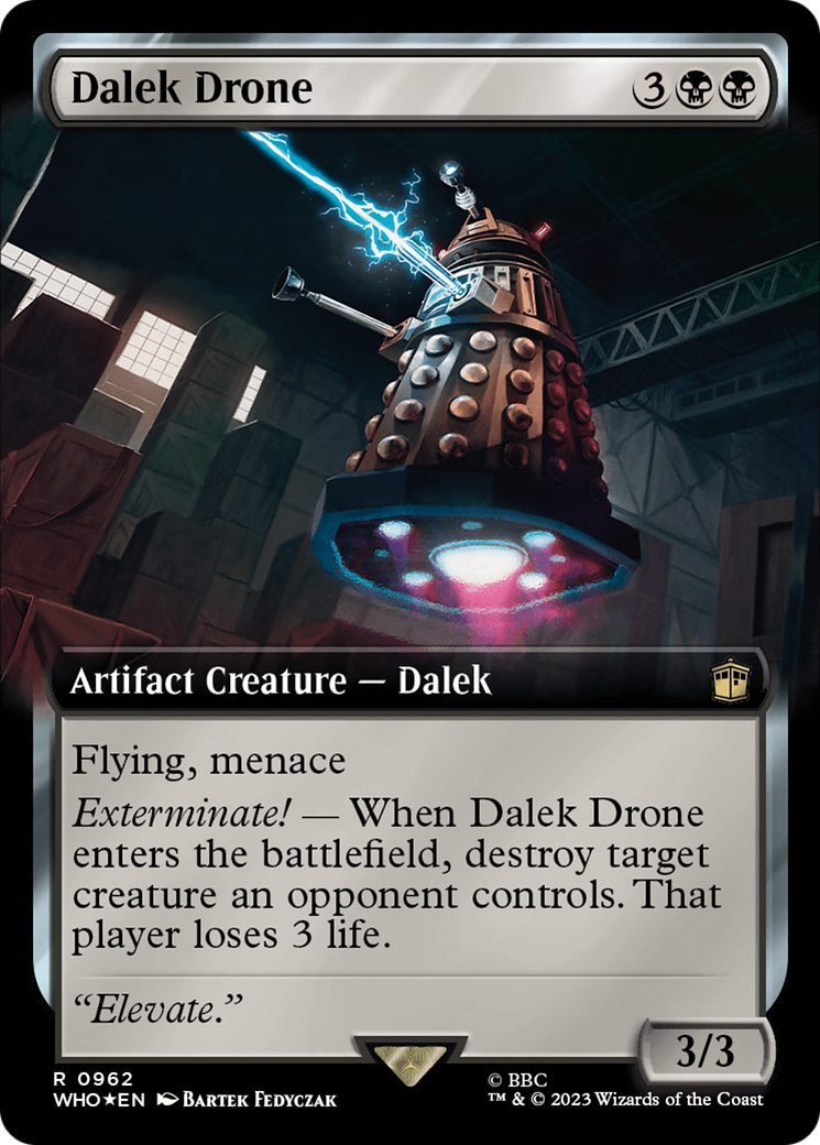 Dalek Drone (Extended Art) (Surge Foil) [Doctor Who] MTG Single Magic: The Gathering | Red Claw Gaming