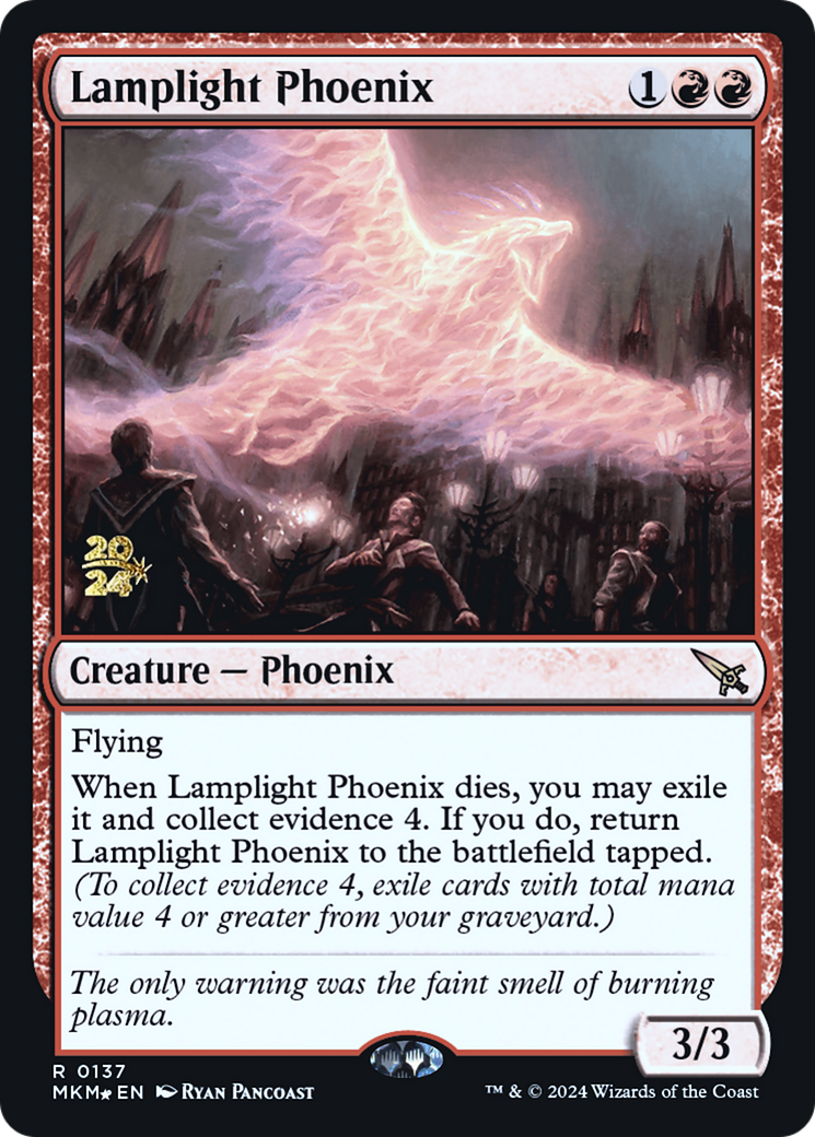 Lamplight Phoenix [Murders at Karlov Manor Prerelease Promos] MTG Single Magic: The Gathering | Red Claw Gaming