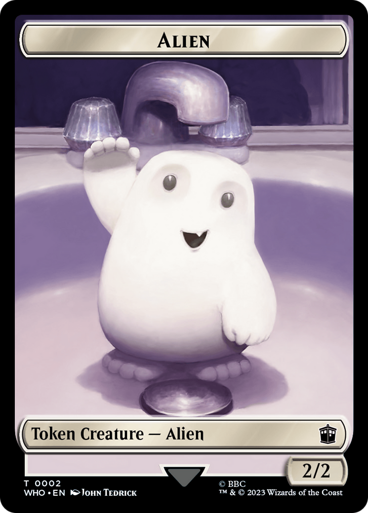 Alien // Alien Salamander Double-Sided Token [Doctor Who Tokens] MTG Single Magic: The Gathering | Red Claw Gaming
