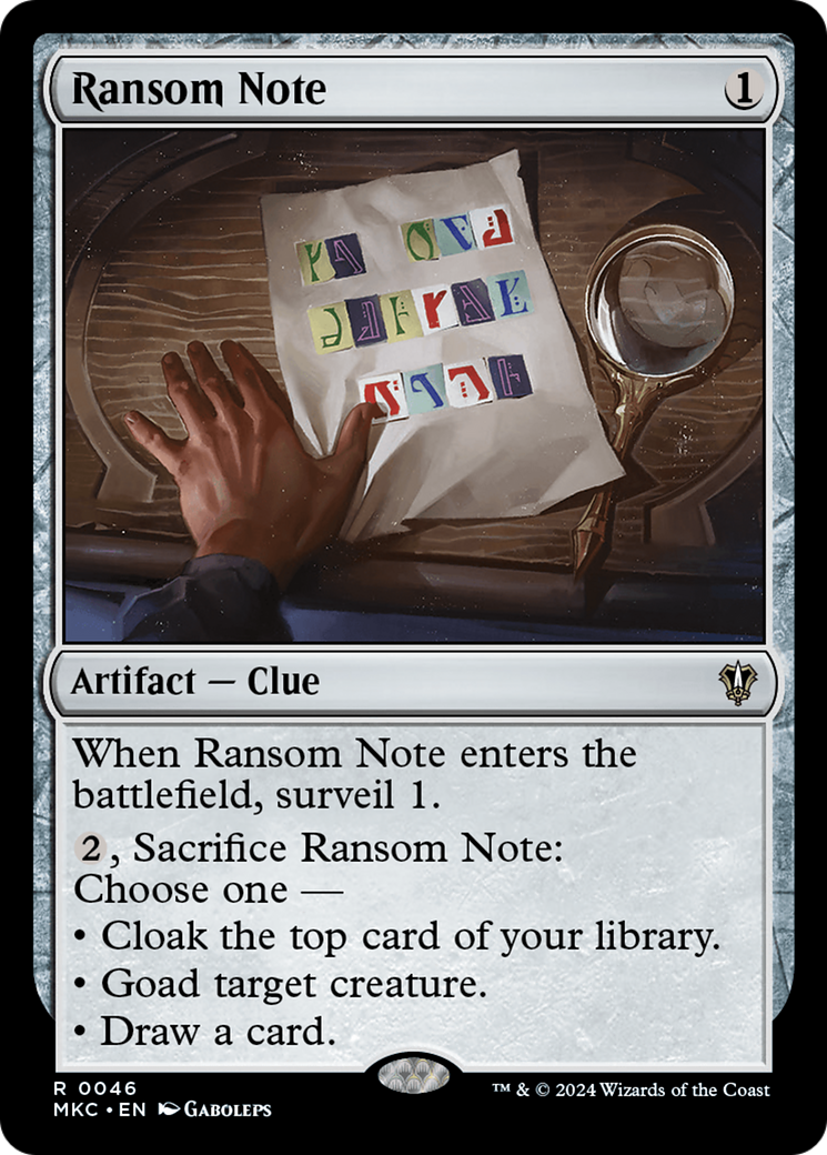 Ransom Note (0046) [Murders at Karlov Manor Commander] MTG Single Magic: The Gathering | Red Claw Gaming