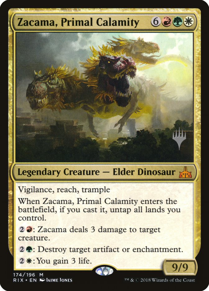 Zacama, Primal Calamity (Promo Pack) [Rivals of Ixalan Promos] MTG Single Magic: The Gathering | Red Claw Gaming