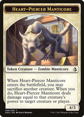 Heart-Piercer Manticore // Warrior Double-Sided Token [Amonkhet Tokens] MTG Single Magic: The Gathering | Red Claw Gaming