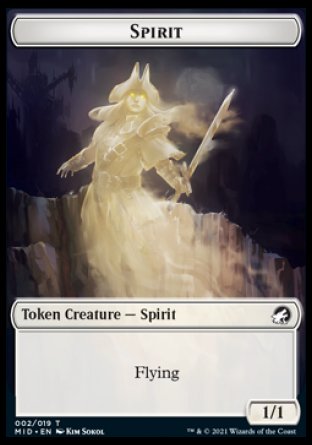 Spirit // Beast (008) Double-Sided Token [Innistrad: Midnight Hunt Tokens] MTG Single Magic: The Gathering | Red Claw Gaming
