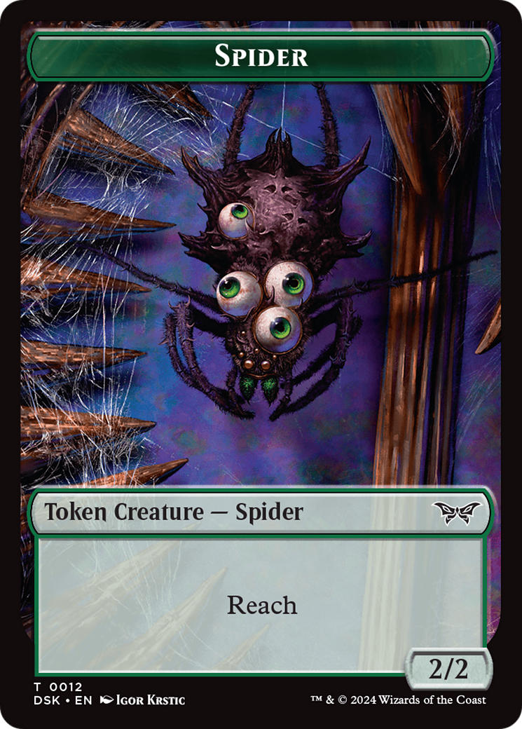Toy // Spider Double-Sided Token [Duskmourn: House of Horror Tokens] MTG Single Magic: The Gathering | Red Claw Gaming