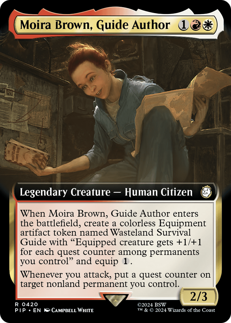 Moira Brown, Guide Author (Extended Art) [Fallout] MTG Single Magic: The Gathering | Red Claw Gaming