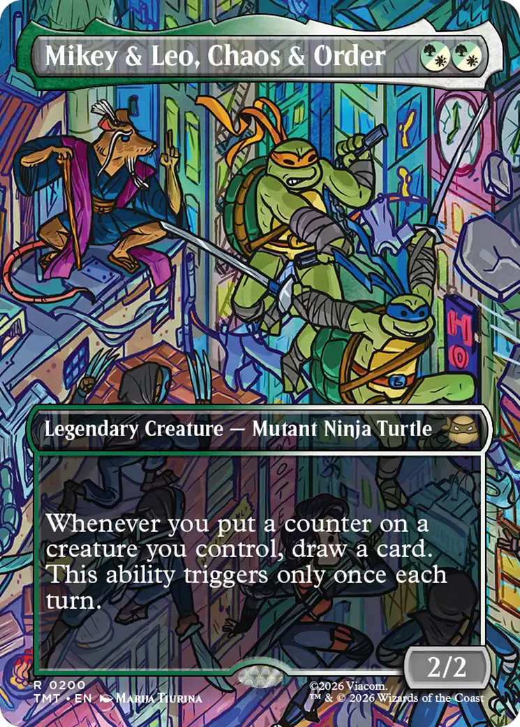 Mikey & Leo, Chaos & Order (Borderless) [Teenage Mutant Ninja Turtles] MTG Single Magic: The Gathering | Red Claw Gaming