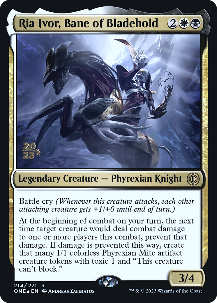 Ria Ivor, Bane of Bladehold [Phyrexia: All Will Be One Prerelease Promos] MTG Single Magic: The Gathering | Red Claw Gaming