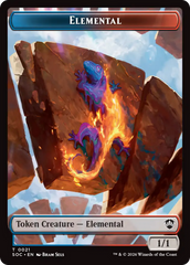 Elemental (0021) // Phyrexian Myr Double-Sided Token [Secrets of Strixhaven Commander Tokens] MTG Single Magic: The Gathering | Red Claw Gaming