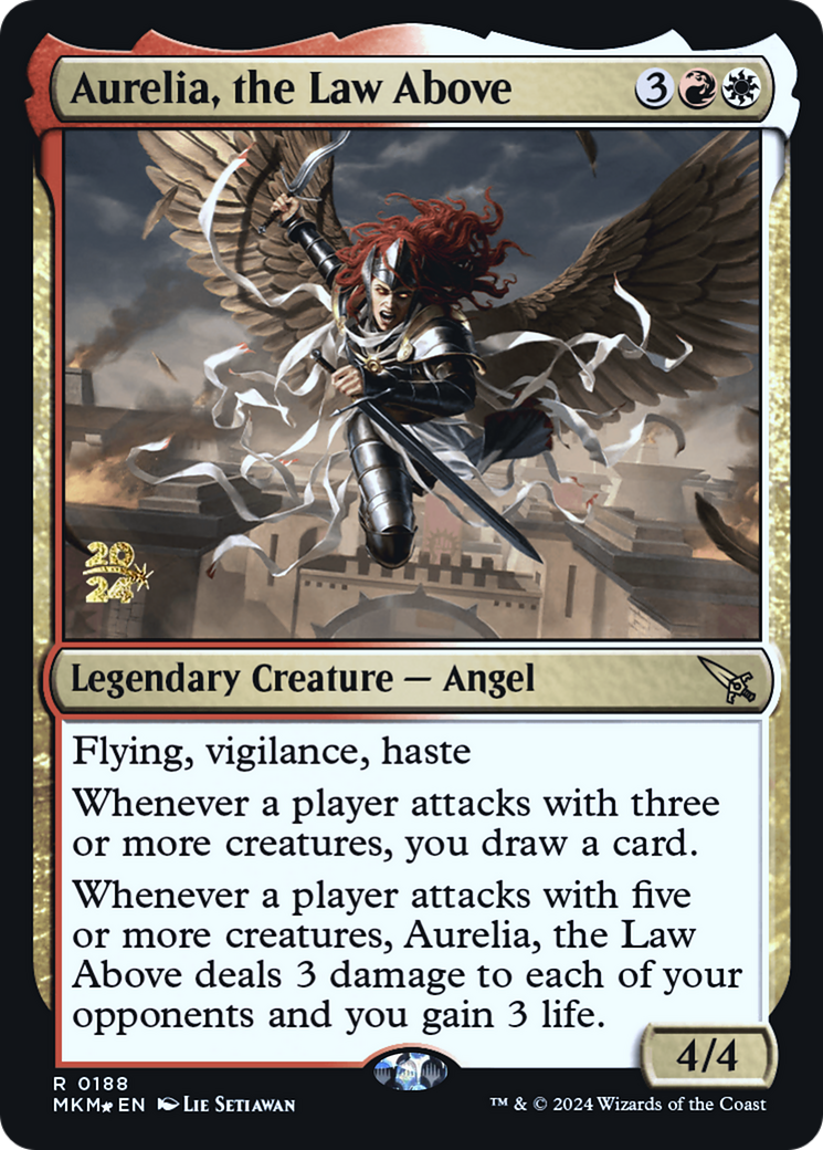 Aurelia, the Law Above [Murders at Karlov Manor Prerelease Promos] MTG Single Magic: The Gathering    | Red Claw Gaming