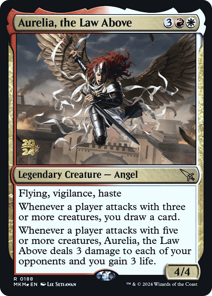 Aurelia, the Law Above [Murders at Karlov Manor Prerelease Promos] MTG Single Magic: The Gathering | Red Claw Gaming