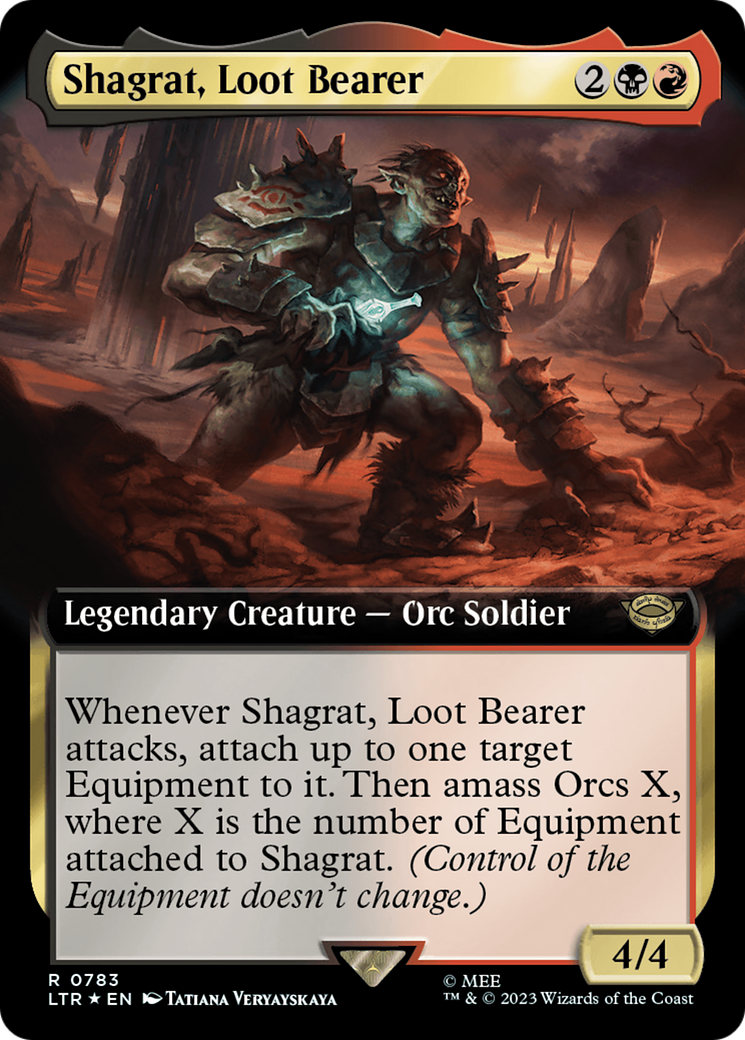 Shagrat, Loot Bearer (Extended Art) (Surge Foil) [The Lord of the Rings: Tales of Middle-Earth] MTG Single Magic: The Gathering | Red Claw Gaming