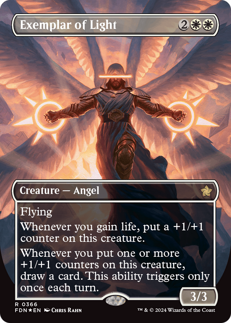 Exemplar of Light (Borderless) (Mana Foil) [Foundations] MTG Single Magic: The Gathering | Red Claw Gaming