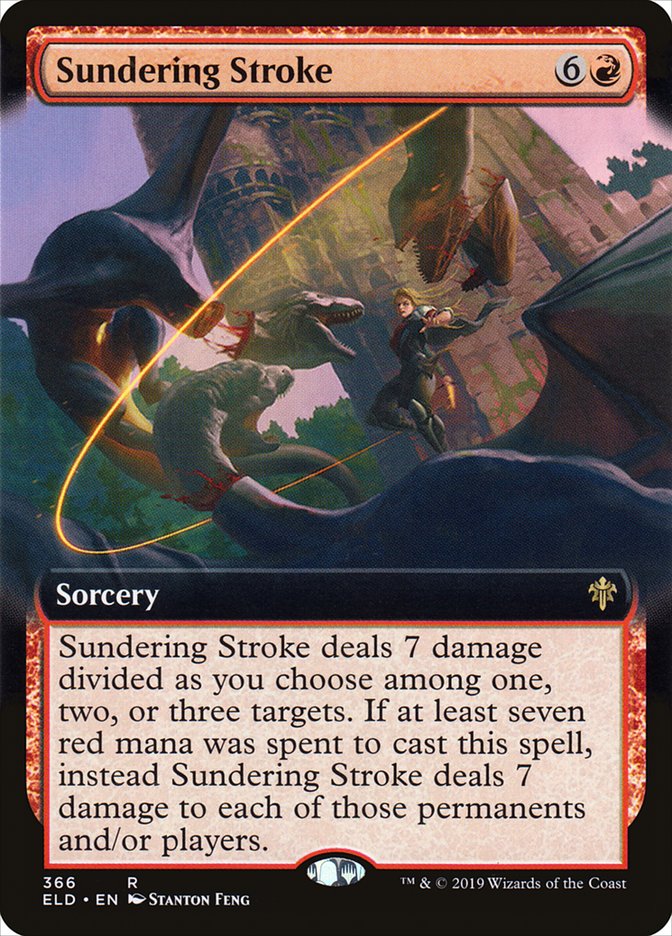 Sundering Stroke (Extended Art) [Throne of Eldraine] MTG Single Magic: The Gathering | Red Claw Gaming