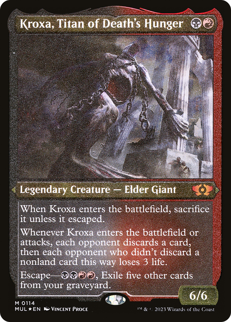 Kroxa, Titan of Death's Hunger (Foil Etched) [Multiverse Legends] MTG Single Magic: The Gathering | Red Claw Gaming