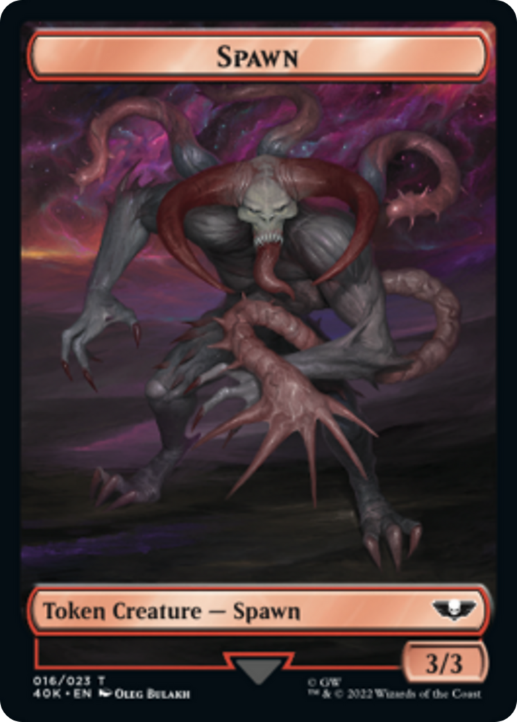 Spawn // Astartes Warrior Double-Sided (Surge Foil) [Warhammer 40,000 Tokens] MTG Single Magic: The Gathering | Red Claw Gaming