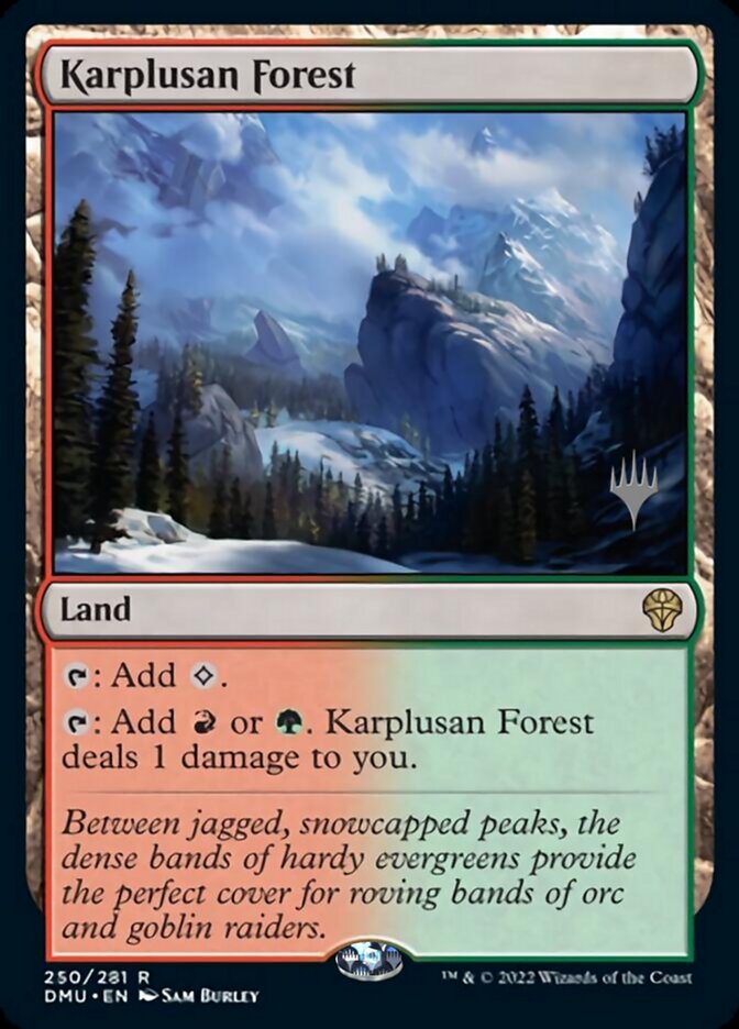 Karplusan Forest (Promo Pack) [Dominaria United Promos] MTG Single Magic: The Gathering    | Red Claw Gaming