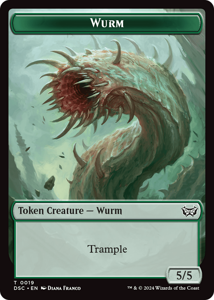 Wurm (0019) // Manifest Double-Sided Token [Duskmourn: House of Horror Commander Tokens] MTG Single Magic: The Gathering | Red Claw Gaming