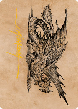 Ancient Brass Dragon Art Card (49) (Gold-Stamped Signature) [Commander Legends: Battle for Baldur's Gate Art Series] MTG Single Magic: The Gathering | Red Claw Gaming
