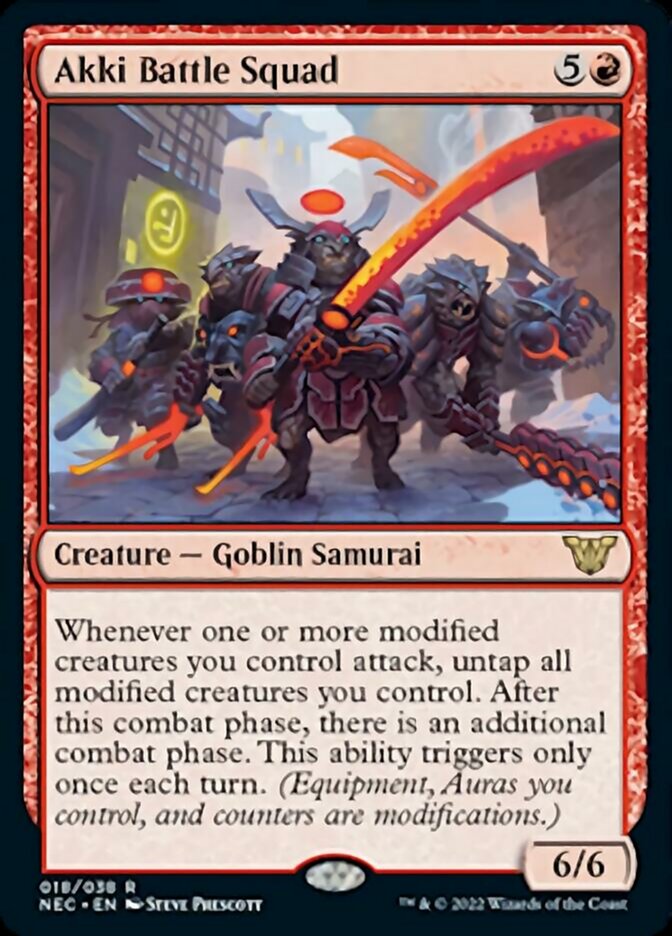 Akki Battle Squad [Kamigawa: Neon Dynasty Commander] MTG Single Magic: The Gathering | Red Claw Gaming