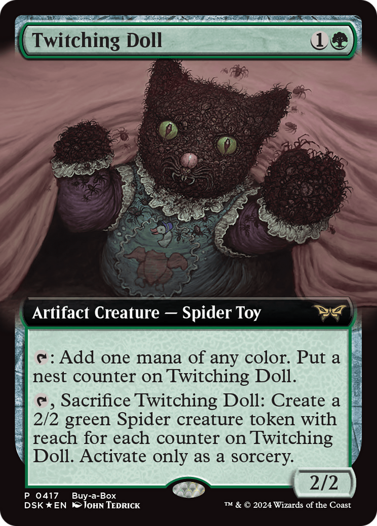 Twitching Doll (Extended Art) (Buy-a-box) [Duskmourn: House of Horror Promos] MTG Single Magic: The Gathering | Red Claw Gaming