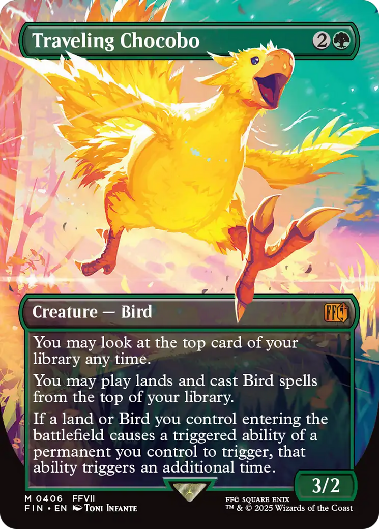 Traveling Chocobo (Borderless) [FINAL FANTASY] MTG Single Magic: The Gathering | Red Claw Gaming