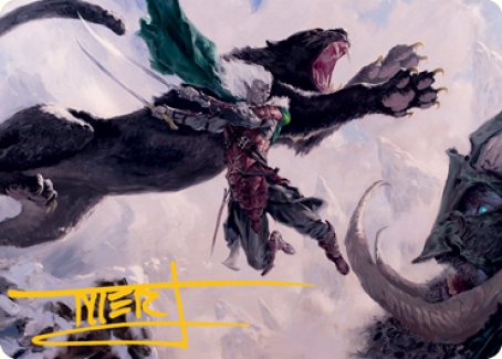 Drizzt Do'Urden Art Card (Gold-Stamped Signature) [Dungeons & Dragons: Adventures in the Forgotten Realms Art Series] MTG Single Magic: The Gathering | Red Claw Gaming